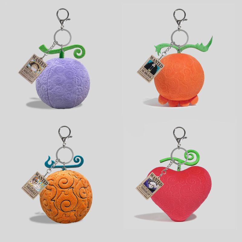 One Piece Devil Fruit Plush Toy Pendant Keychain Anime Peripheral Luffy Rubber Fruit Cross-Border New Product