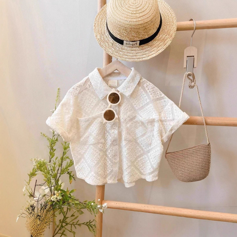 Summer Breathable Cool Shirt Internet Trendy New Chinese Style Chinese Style Summer Short Sleeve Shirt Baby Trendy Kids Shirt