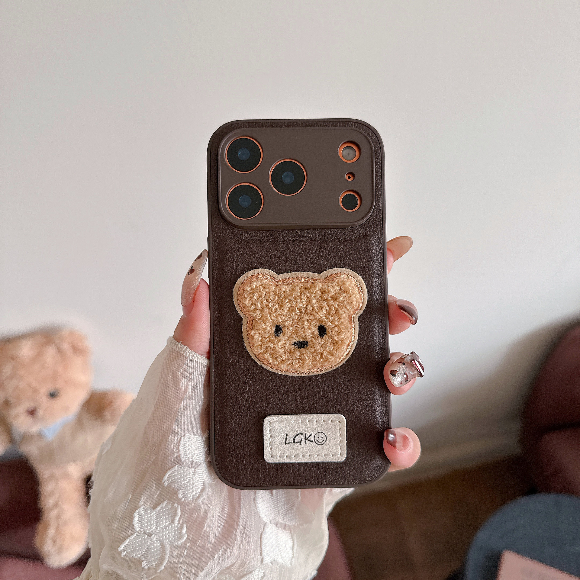 Nuevo iPhone17ProMax caso de teléfono celular, accesorios de piel de oso, caso de protección contra caídas, Apple 17 al por mayor image 9