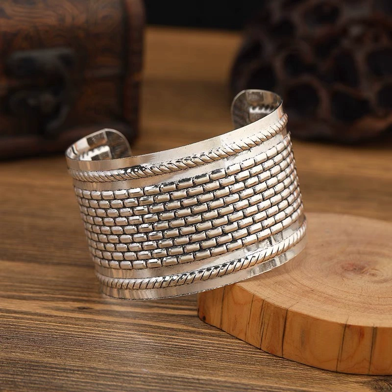 Retro ethnic carved bracelet, accessory, ethnic style, boho style