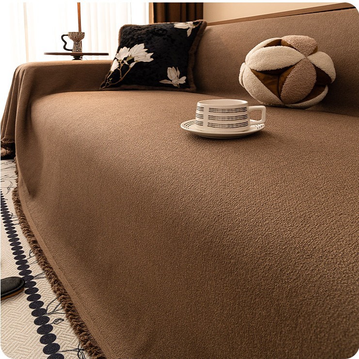 Toalla de sofá impermeable, cubierta de sofá antideslizante universal de cuatro estaciones, simple y alta sensación de cojín de sofá en línea recta