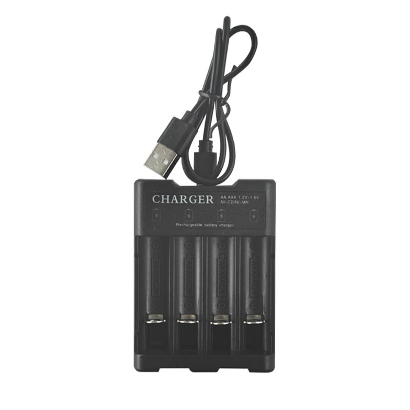 単3形充電器 単7形充電スタンド 4スロットUSB ニッケル水素・ニッカド電池 単3/単3充電器セット|undefined