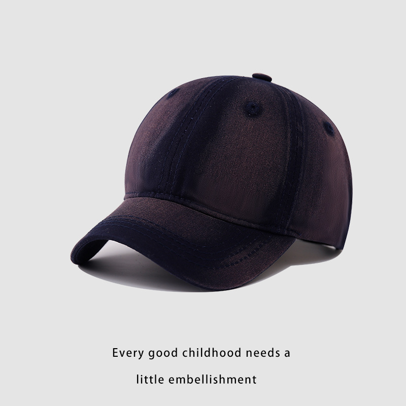 Sombreras de boca de pato de cabeza grande para niños y niñas de verano muestran la cara pequeña delgada blando sombrero de béisbol profundo transpirable sombrero profundo