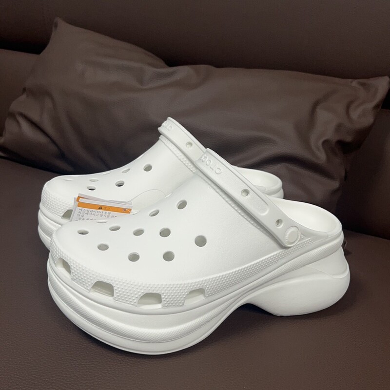 Cross New Women's Thick-soled Small Whale Hole Shoes Yang Curtain Same Style Height Increasing Women's Torre Shoes Beach Sandals and Slippers 2