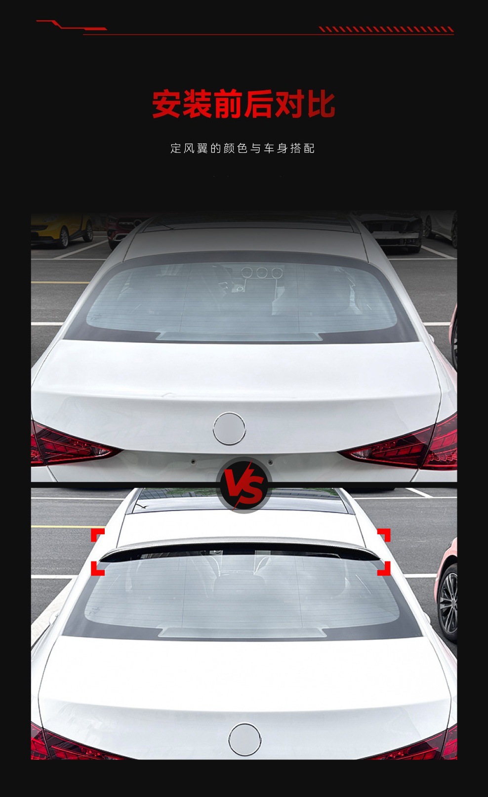 Suitable for 2022+ Mercedes-Benz C-Class W206 C200 260 C43 C63 Amg Top Wing Rear Wing Fixed Wing Modification