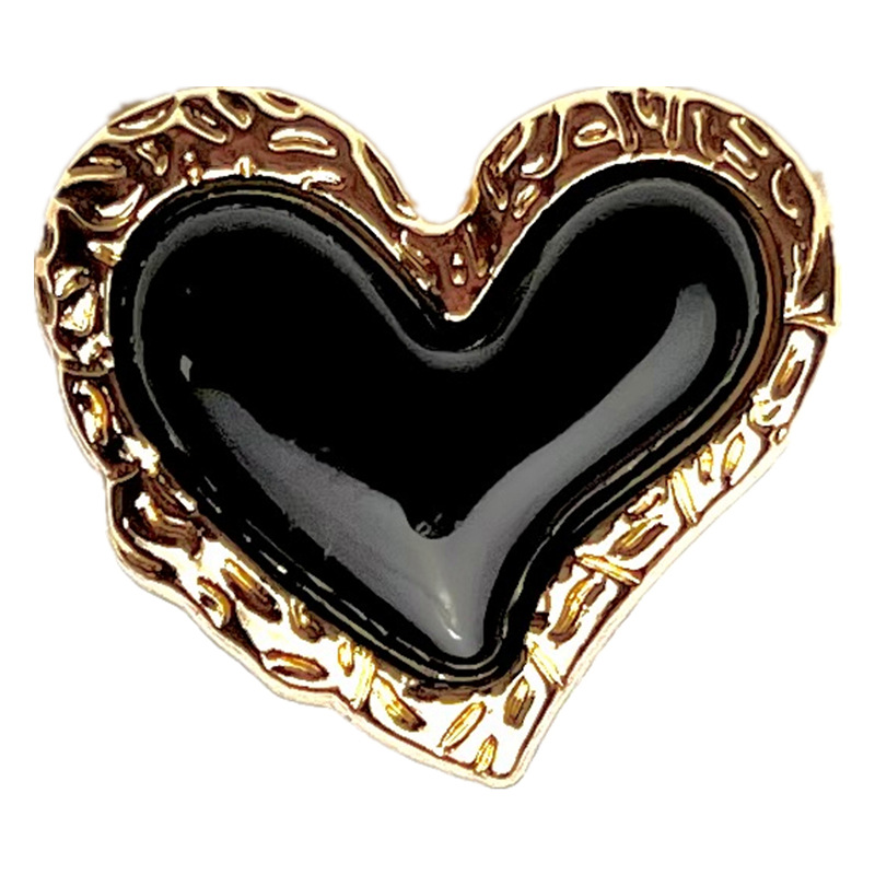 Moda amor botón de metal estilo de chanel en forma de corazón perla hebilla vintage abrigo traje abrigo hebilla decorativa