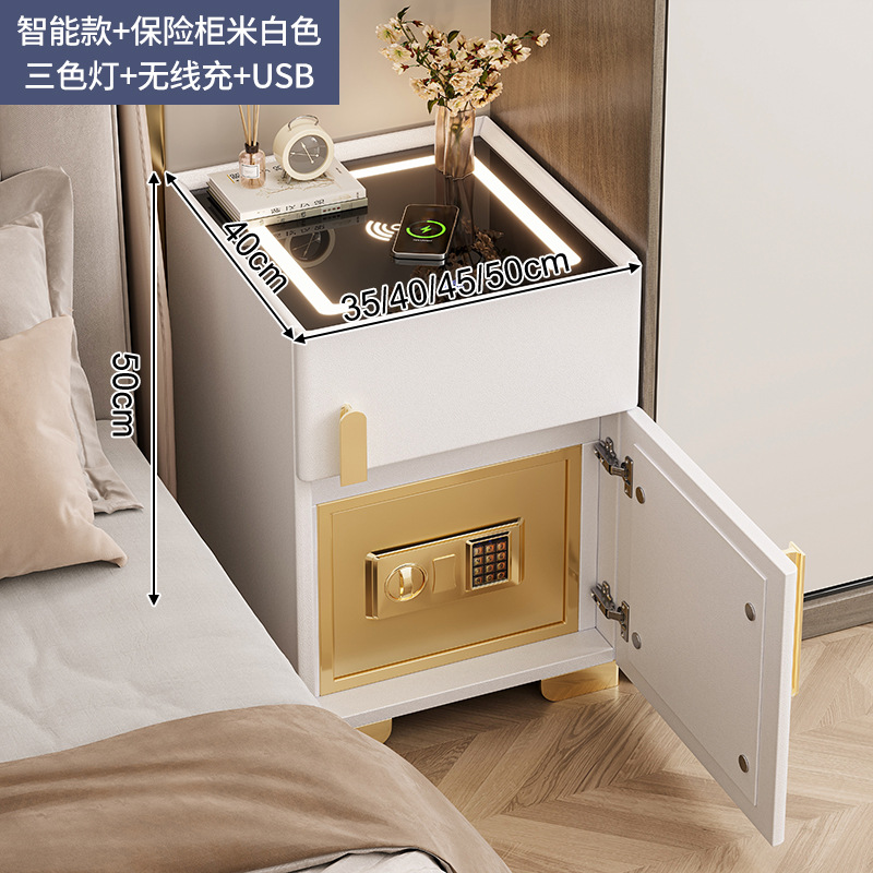 Caja DE SEGURIDAD blanca-Mesa inteligente (luz de tres colores + carga inalámbrica + USB)