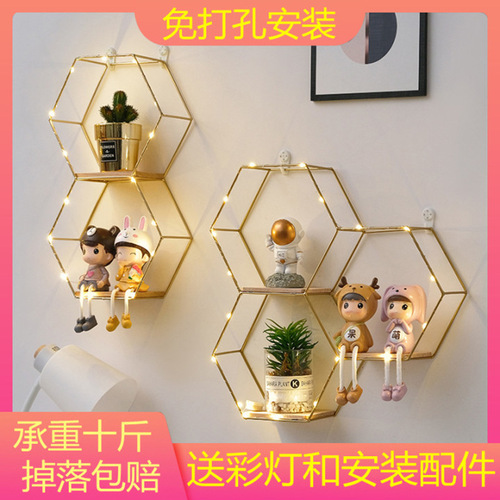 Wall-Mounted Shelf without Drilling, Bedroom Wall Decor, Creative Restaurant Milk Tea Wall Decor, Room Storage Arrangement