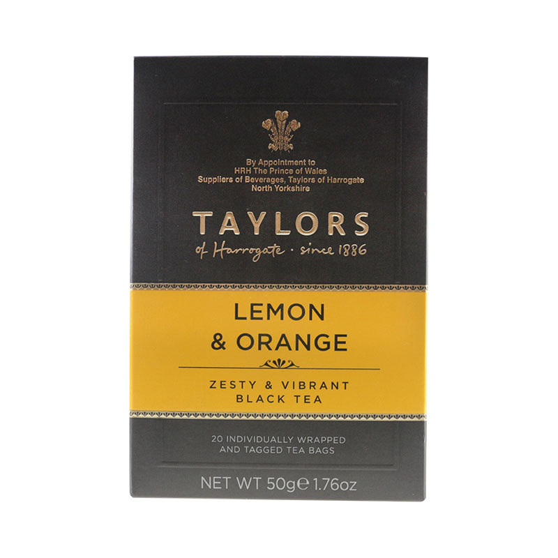 British TAYLORSTEA Taylor lemon orange flavor black tea tea bag seasoning tea 20 packs boxed one-piece delivery