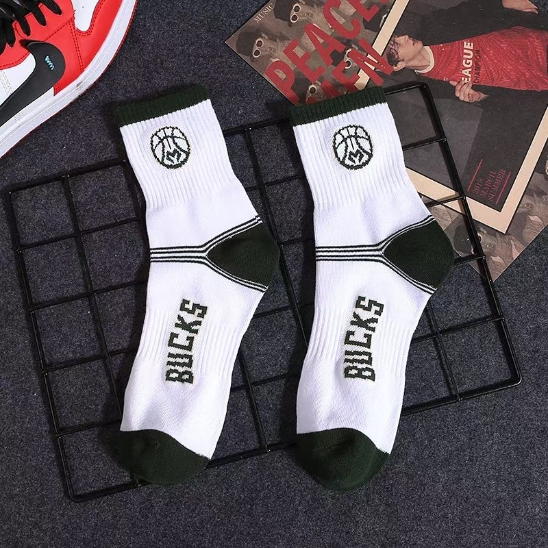 농구 양말 BUCKS 화이트