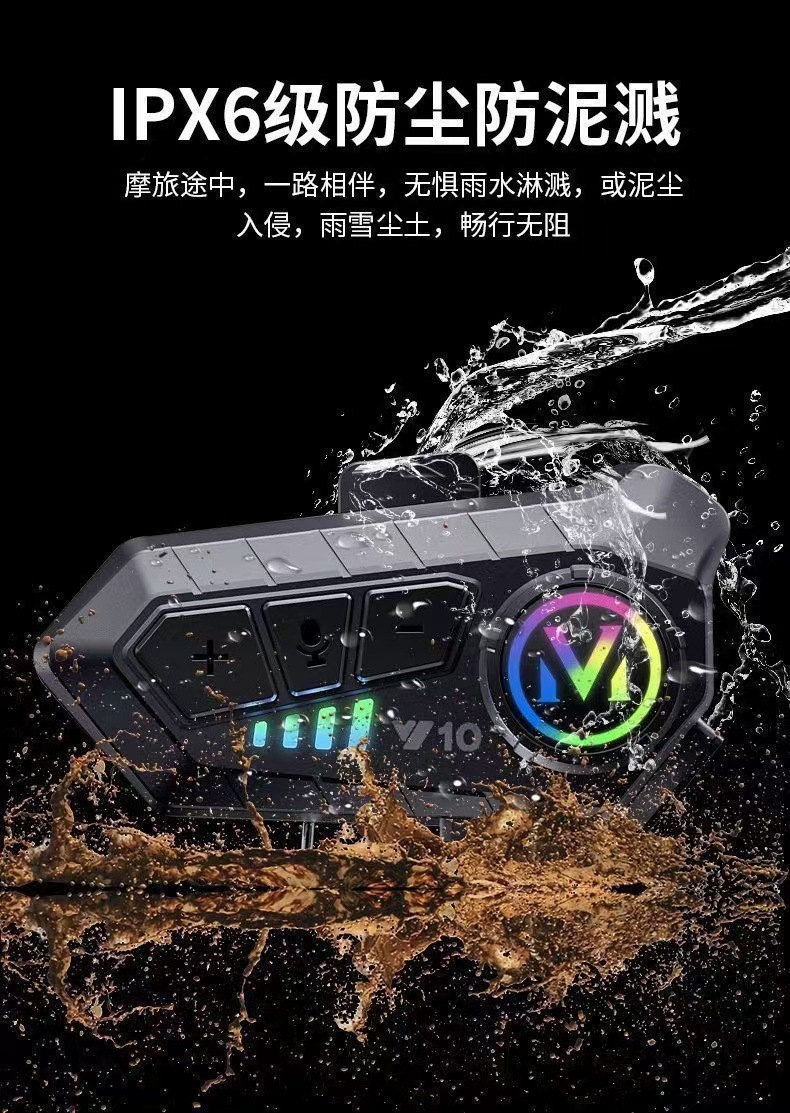 Cross-border motorcycle helmet Bluetooth headset, waterproof and noise-canceling, designed for delivery riders, compatible with both half helmets and full helmets, and features a dedicated single-chan