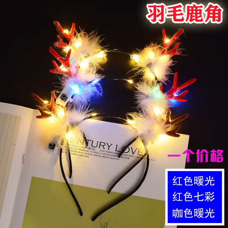 Concierto de apoyo accesorios luminosos toque de cabeza corn de ciervo corn de buey corn de cabello bandas de lámpara orejas de conejo corona al por mayor