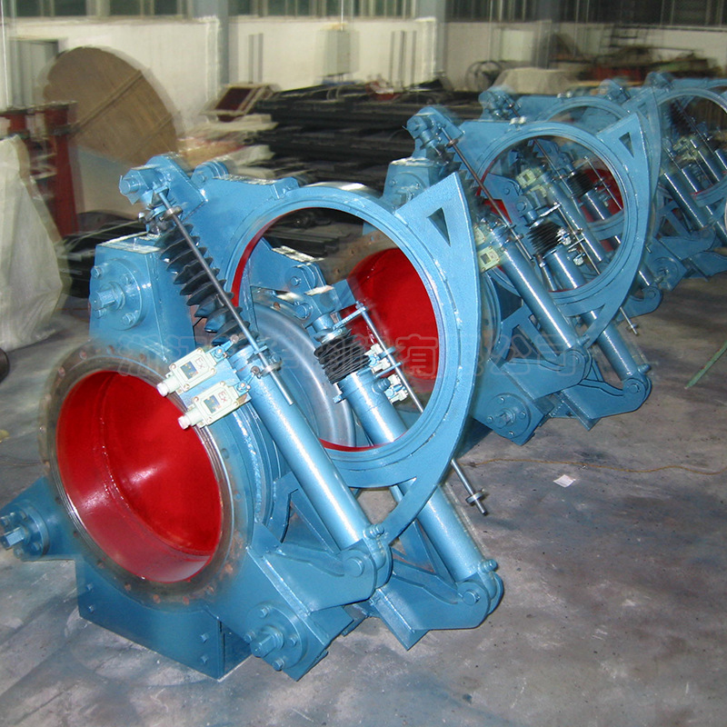 浙江新华阀门F743CX气手电液动扇形盲板阀煤气隔断防爆翻板眼镜阀