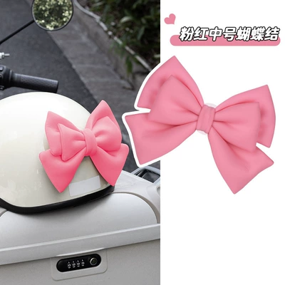 Bowknot Helmet Cute Decoration, Motosiklet dəbilqələri - medium-princess-pink-bow