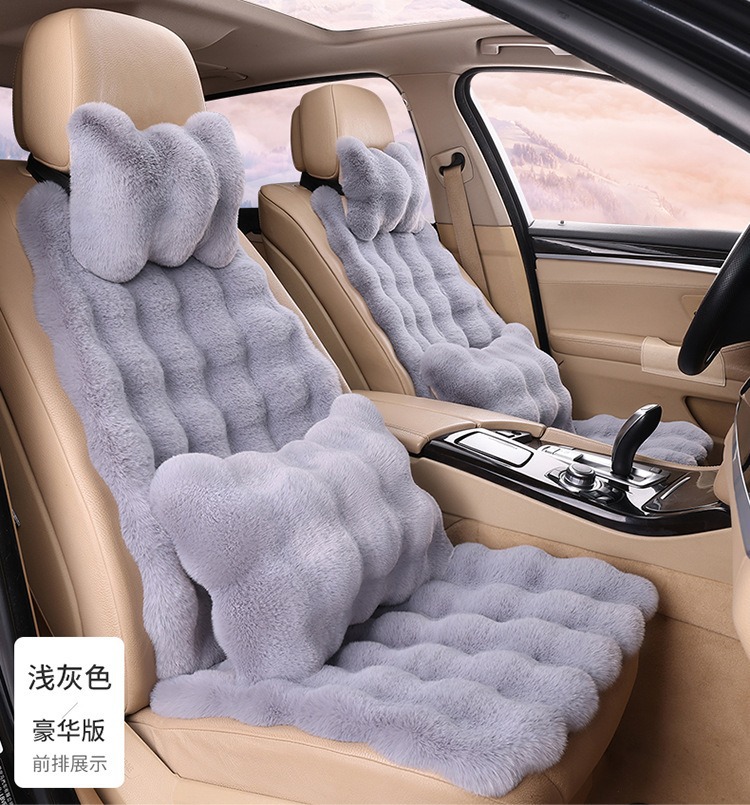 Zongheng Rabbit Fur Plush Car Mat Winter Thickened Plush Seat Cushion Non-Slip Leather Motorcycle Cover New Style Cover Cloth Wholesale