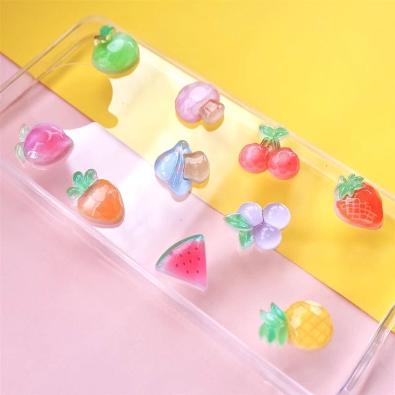 クリスタル多面透明フルーツパッチ diy クリーム接着剤携帯電話ケース水カップステッカー子供のヘアピン樹脂材料|undefined