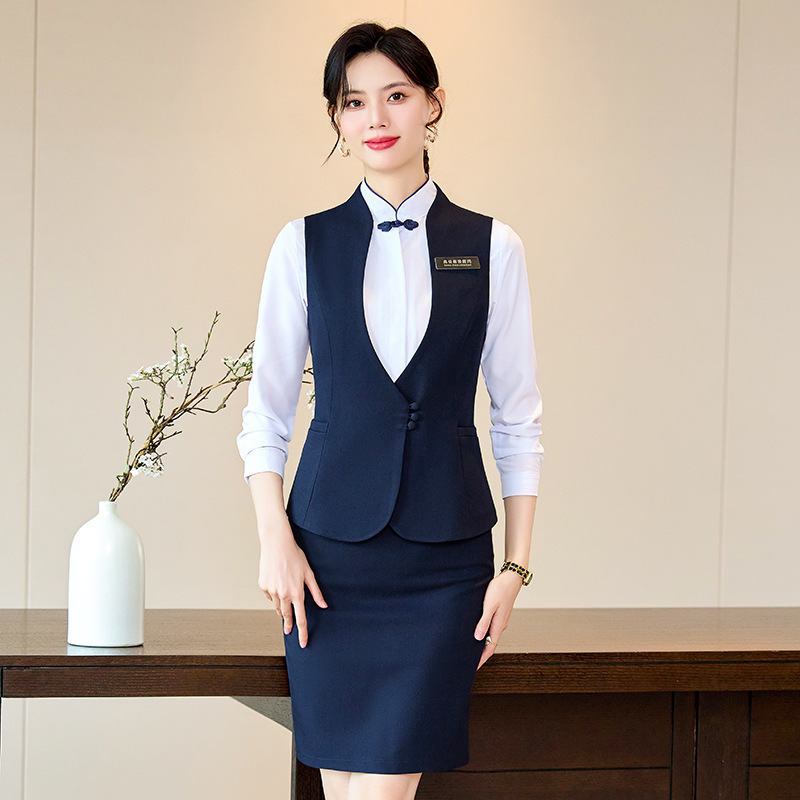 Hotel Front Desk Vest suit Female Temperament Restaurant KTV Jewelry Store Attendant Business Dress Women's Work Clothes