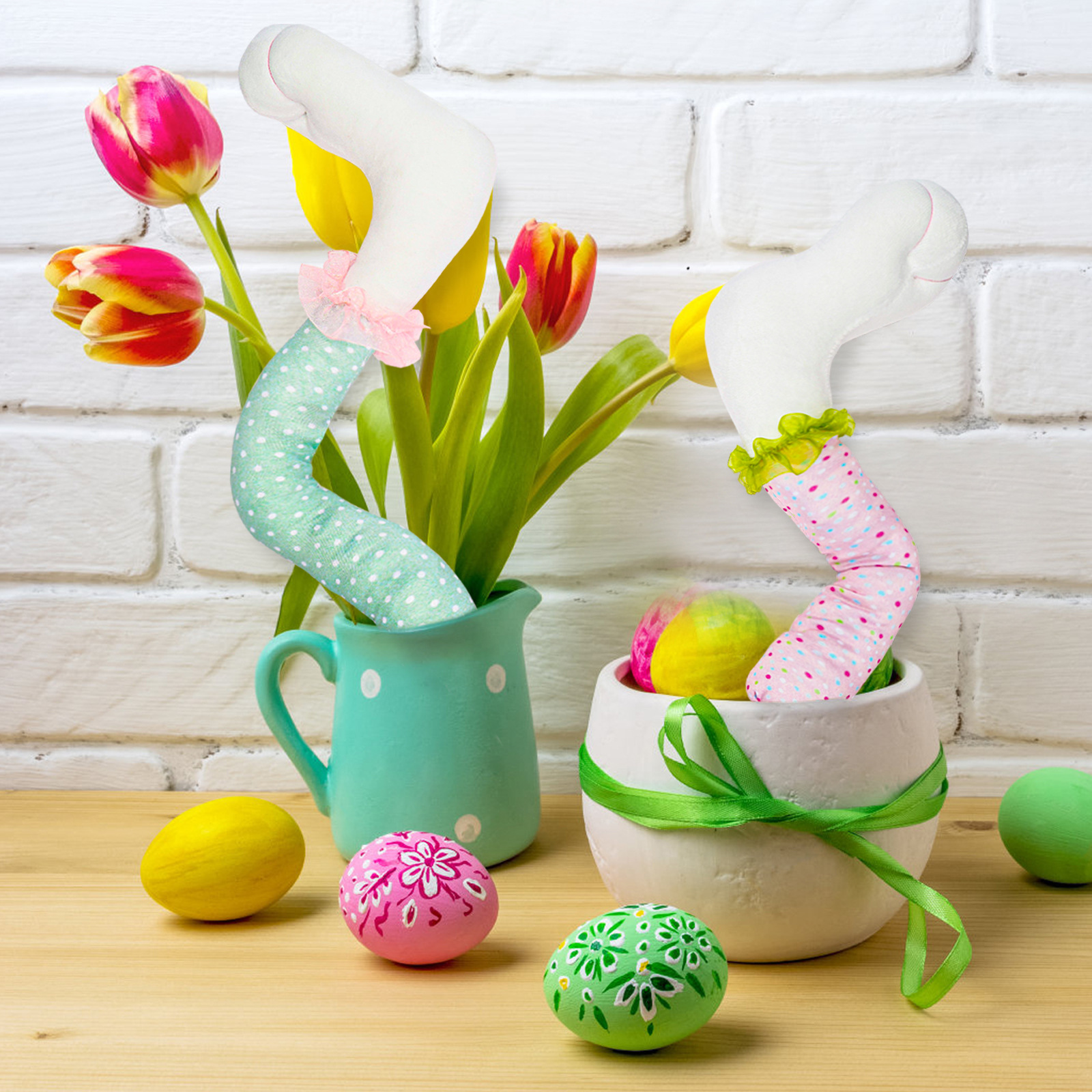 Colgante de pierna de conejo transfronterizo de Pascua creativo de fiestas de maceta de árboles adornos adornos lindos de pierna de conejo