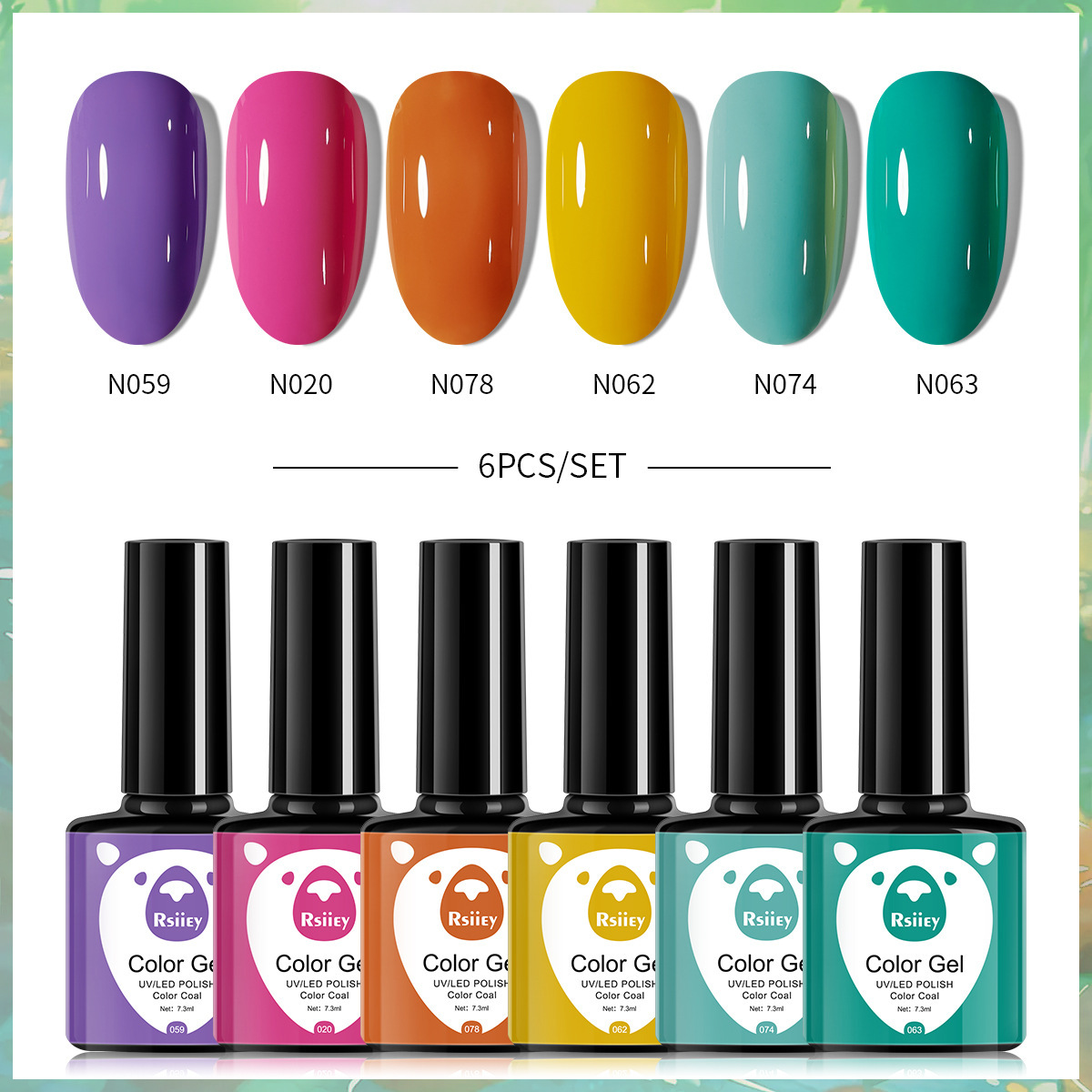 6-color nail polish glue suit popular color painted glossy cat eye UV phototherapy glue for nail salon