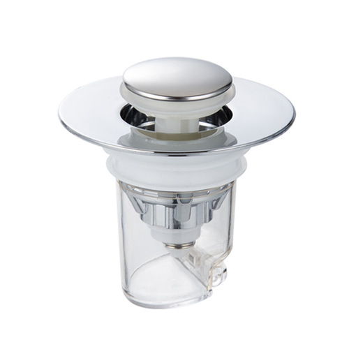 Wash basin drainer, anti-odor pop-up core, wash basin sink, stainless steel push-type pop-up core leak plug