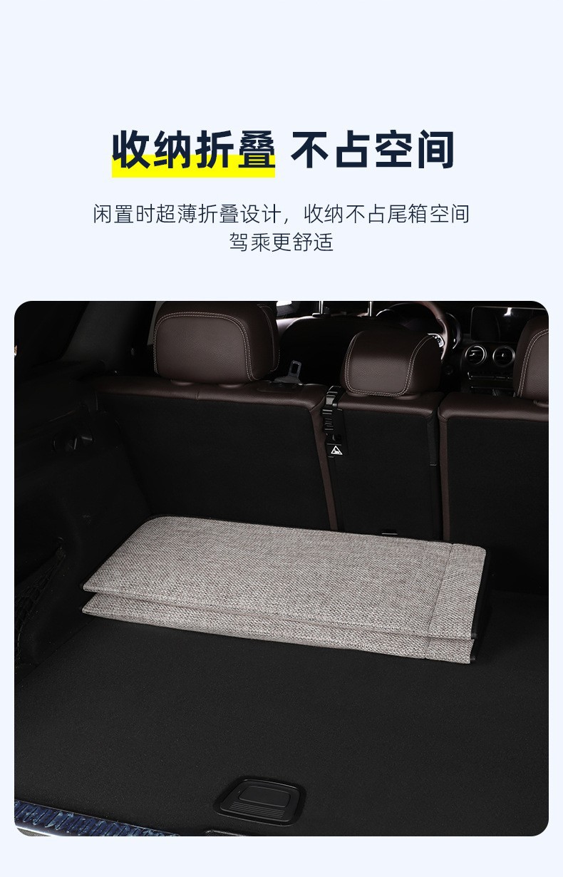 Car Folding Bed Portable Rear Seat Sleeping Pad Cotton Linen Flax Car Suv Travel Bed Non-Inflatable Folding Bed