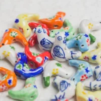 Многоцветные керамические бусины, браслет, ожерелье и серьги, аксессуар, аксессуары, роспись вручную