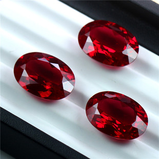 Oval Ruby Ruby Natural Gemstone Powder Melted Loose Stone Ring Pendant Dual-Purpose Burmese Pigeon Blood Red Colored Gemstone
