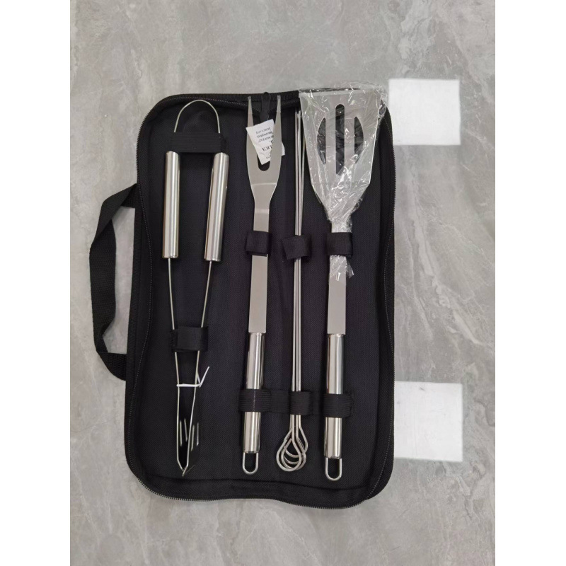 5 piezas de parrilla de acero inoxidable al aire libre parrilla de barbacoa portátil conjunto de herramientas de parrilla de parrilla