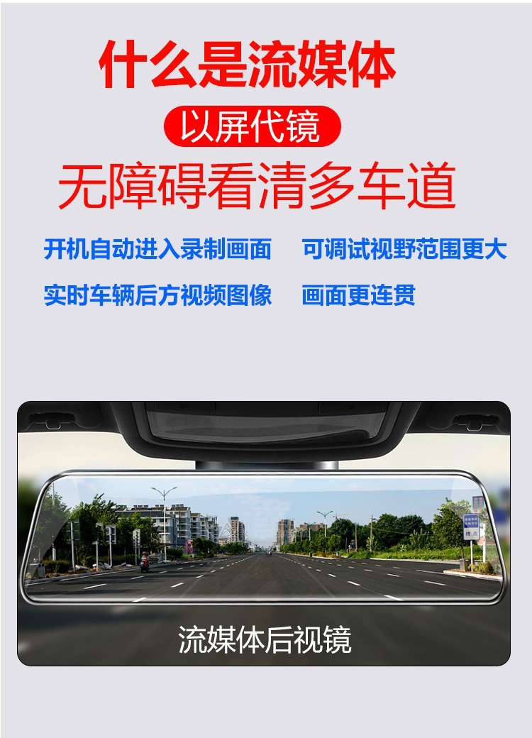 Intelligent Voice-Controlled 1080P HD Reverse Camera 4-Pin Rear Camera Full-Screen Streaming Dash Cam