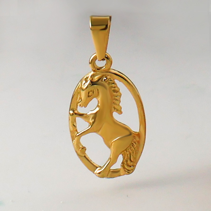 5g Weight Pendant Jewelry Making Type Real Gold Plated Plating Material DIY Jewelry Accessories Classification 1 Piece Quantity 304 Stainless Steel Material Horse Pattern Elegant, Simple Style, Streetwear Style Waterproof Non Tarnish, Plating Craft 1 Piece 304 Stainless Steel Real Gold Plated Horse Pendant DIY Jewelry Accessories 8