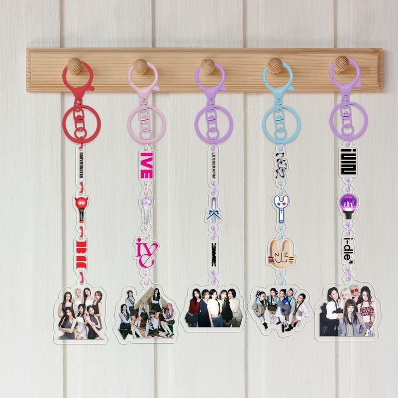 KPOP 韓流アクリルストリングペンダントキーホルダー BT BL ボーダーモンスター NJZ EN スターペルフェルエバッグペンダント DIY|undefined