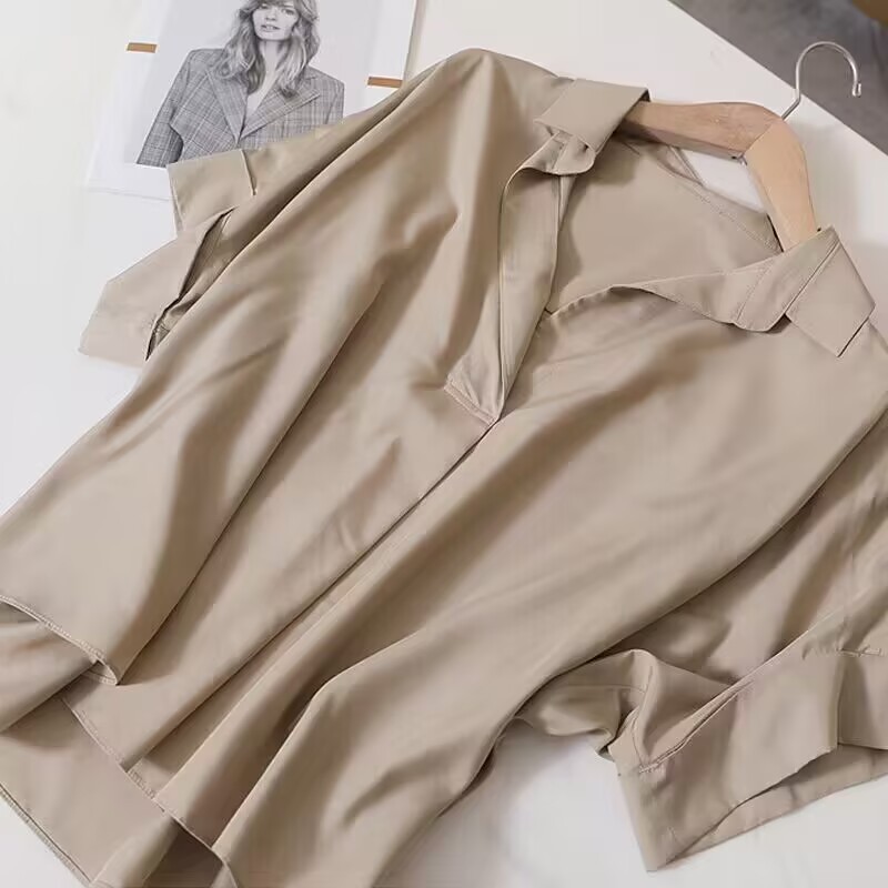 Vintage Hong Kong Style Short Sleeve Shirt Women's Summer New Style All-match White Shirt Loose Bat Sleeve Collar Top