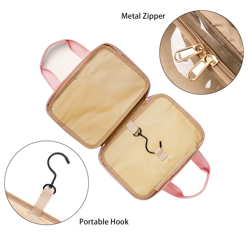 Articoli da toeletta da viaggio di grande capacità, borse per il trucco con ganci, borsa portaoggetti impermeabile_voghion.com