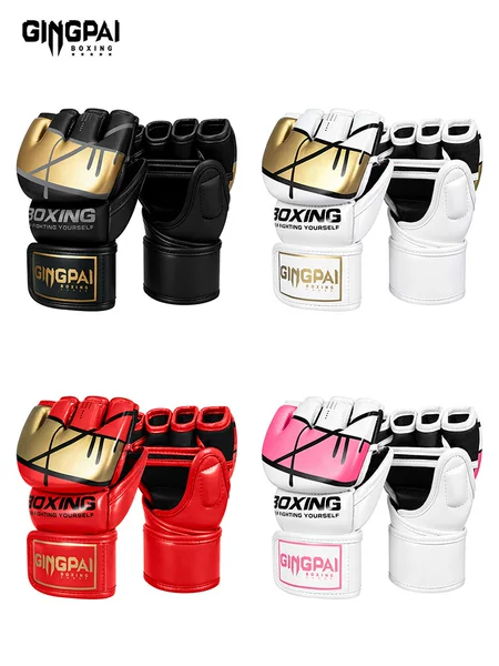 Boxing Gloves for Adults, Men and Women, Professional Training Half-Finger Gloves for Mma, Sanda, Punching Bags, Children, Ufc, Muay Thai, Thick