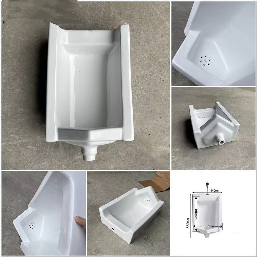 Automatic sensor wall-mounted floor-standing urinal for men's household bathroom, ceramic integrated urinal, vertical urine bag details Picture