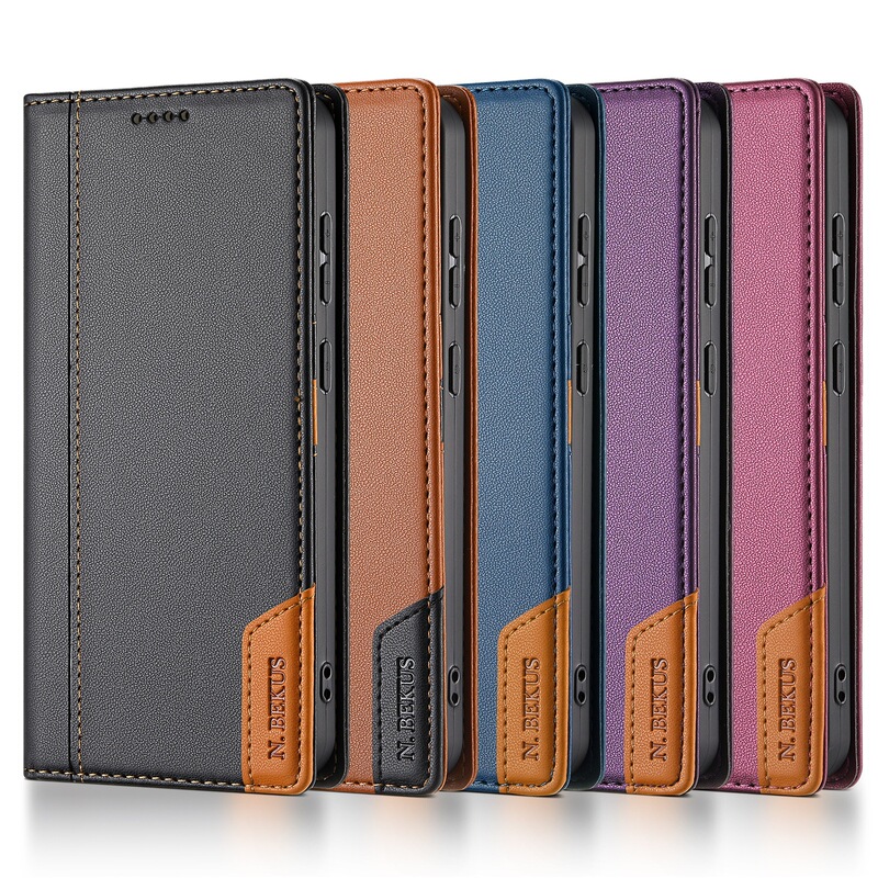 Suitable for iPhone 17 Pro Max anti-theft flip phone leather case 17E with card slot and magnetic attachment