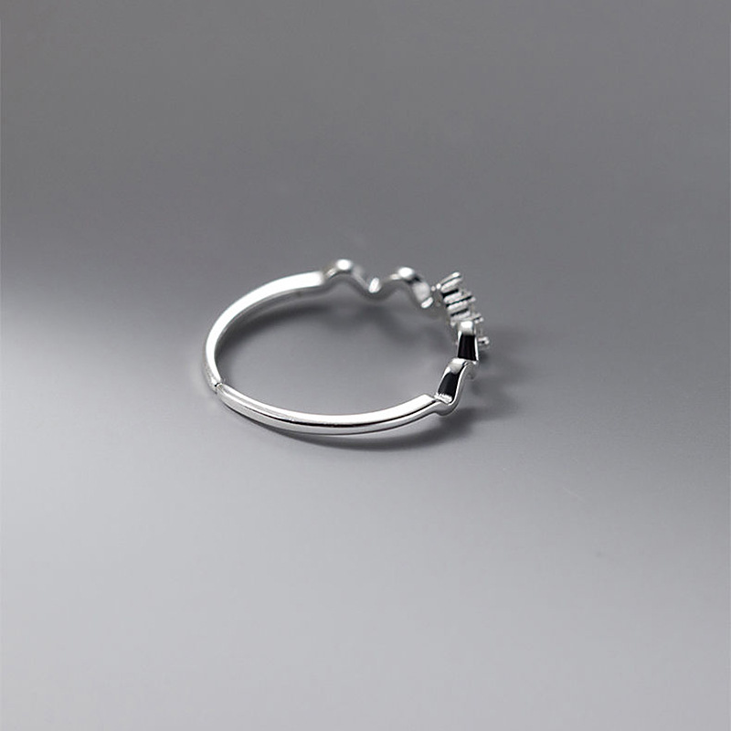 Diamond-studded Wave Ring Open Ended Adjustable Designer Ring_voghion.com