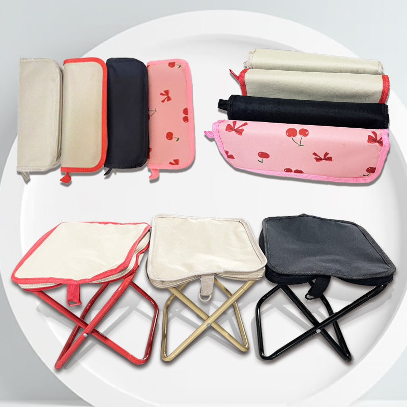 Foldable Portable Ultra-Light Travel Handbag Stool Fishing Stool Camping Chair Handbag Folding Stool for Queuing