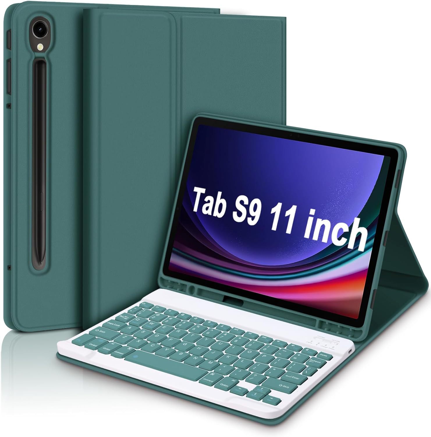 Funda desmontable con teclado Bluetooth y ratón para Samsung A9 Plus/A8/S9FE+, funda protectora de tableta