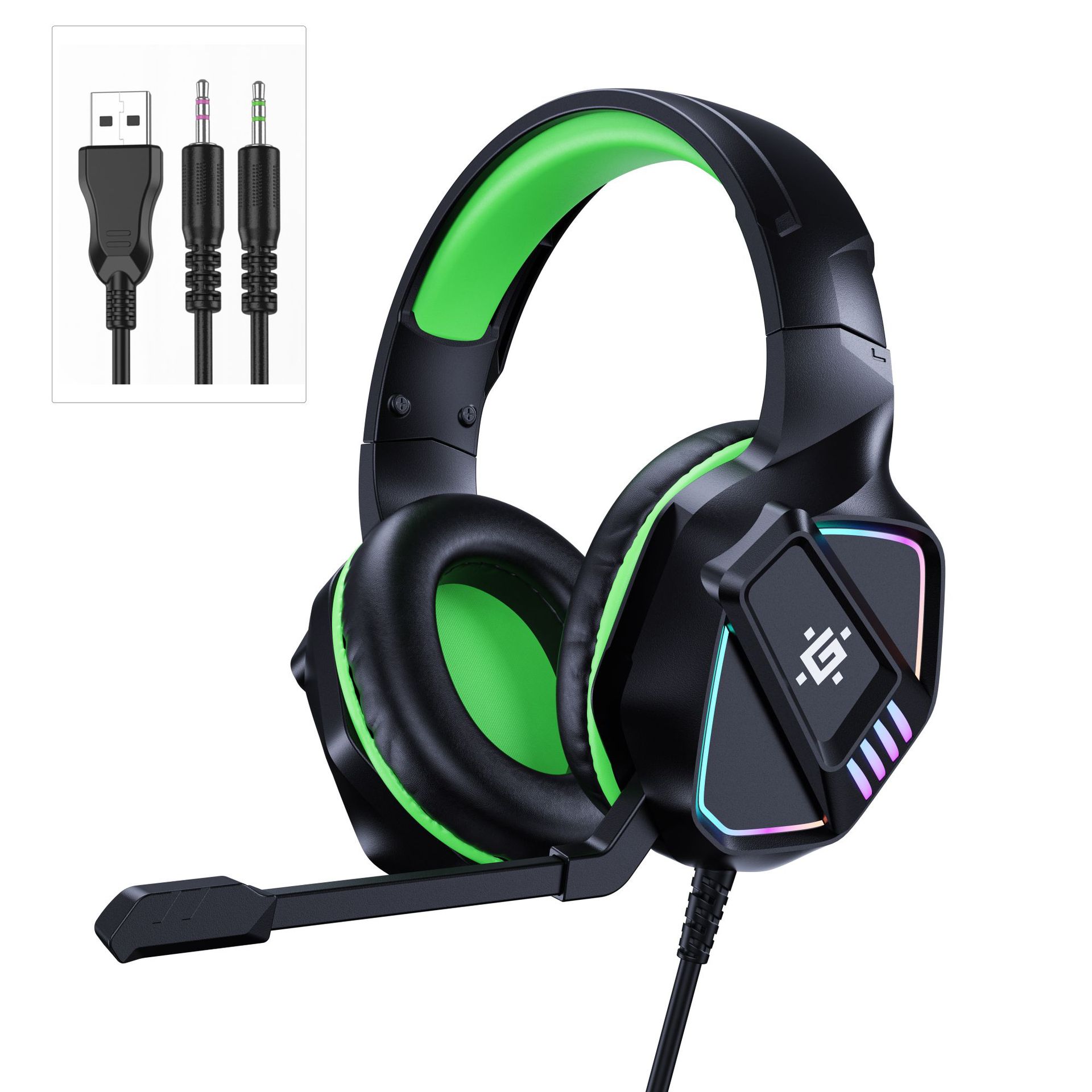 H86-全黑耳机头戴式电竞吃鸡带网吧耳麦台式笔记听声辩位带麦耳机