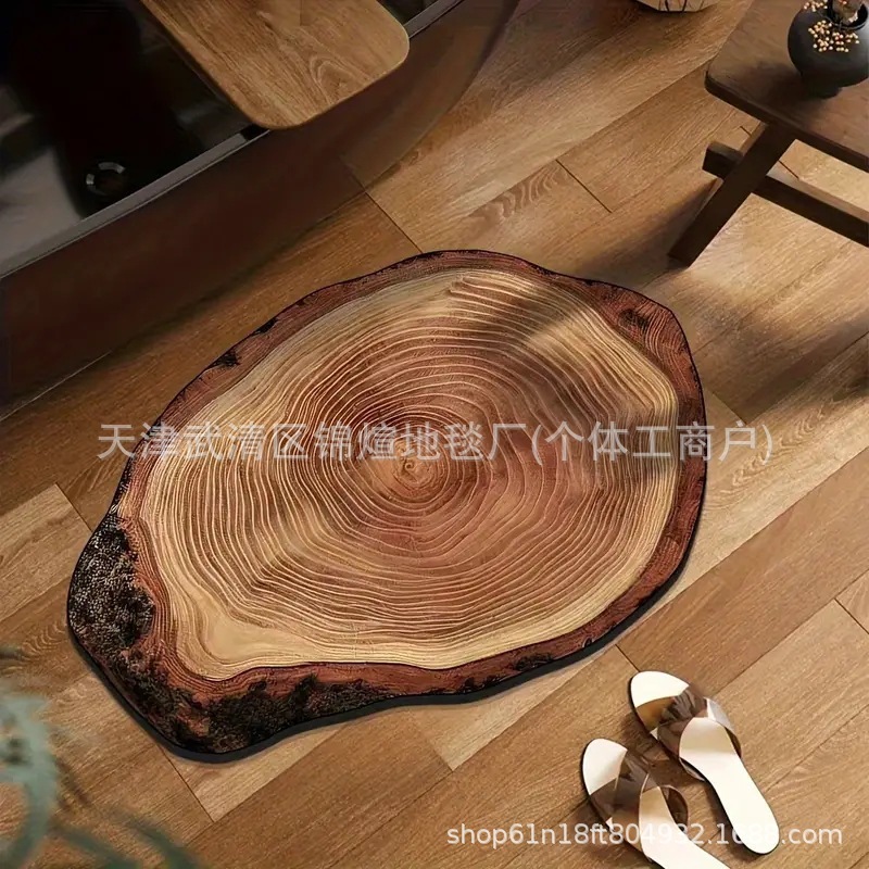Temu亚马逊仿真木纹地垫浴室硅藻泥吸水防滑脚垫入户易打理蹭脚垫|undefined