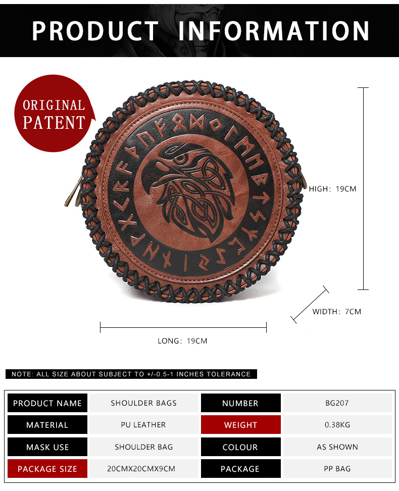 BG207 尺寸表 English