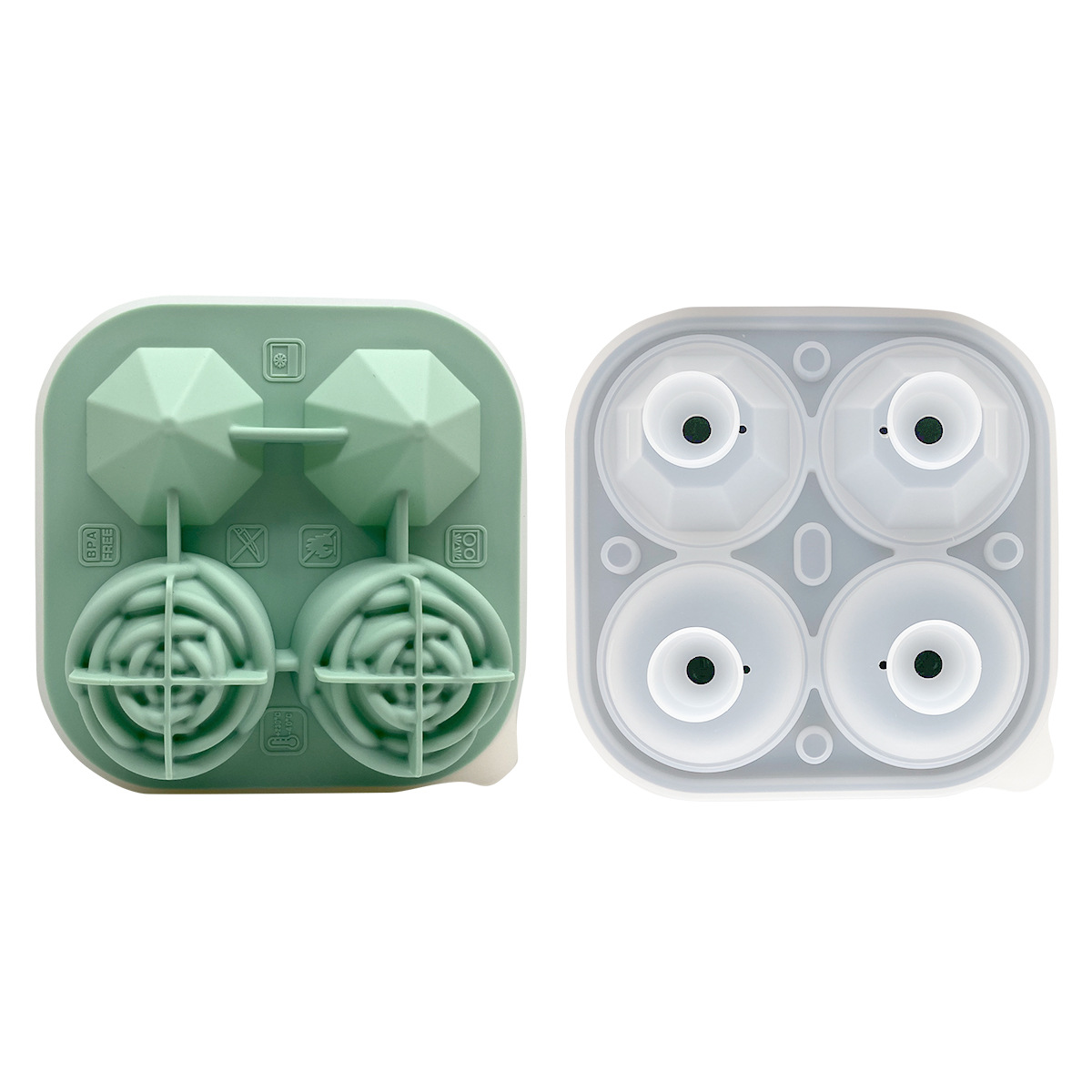 Caja de molde de hockey sobre hielo de silicona Ice Cube máquina de hielo 4-piece Rose whisky Comercial Grande cuadrado redondo image 45