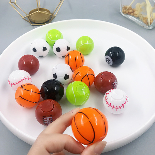 Cross-border hot sale 3.5CM football basketball net fidget spinner spinning top gashapon toy to vent stress relief toys