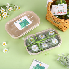 日式青團包裝盒不乾膠標籤 手工烘焙青團食品包裝盒圓形封口貼紙