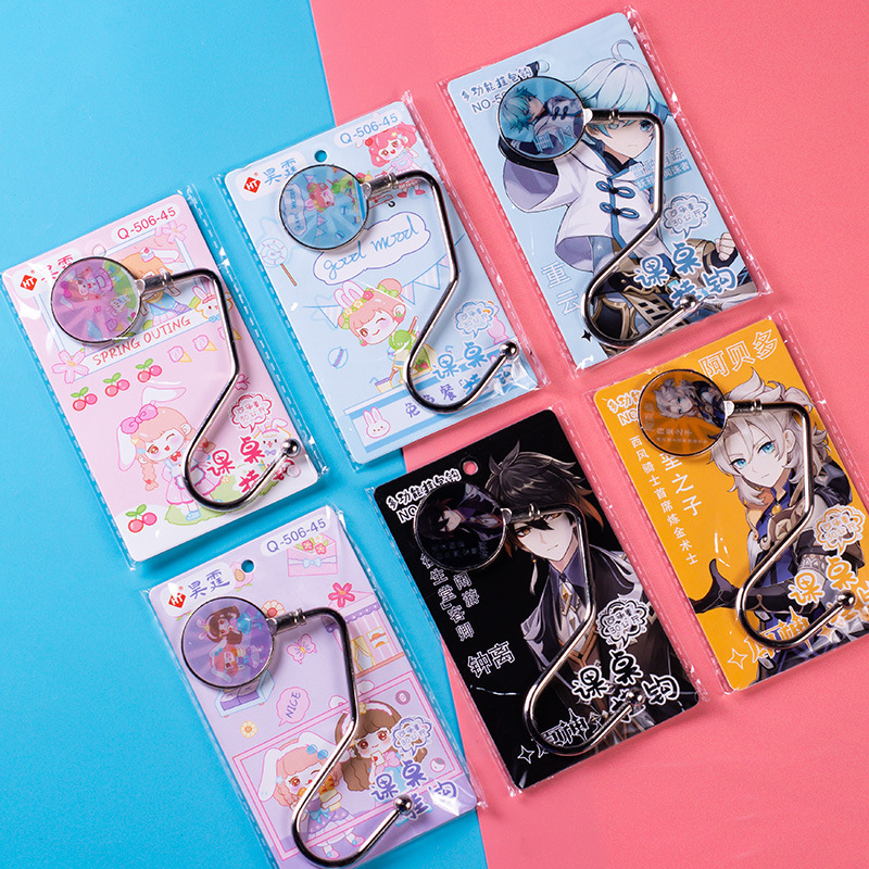 Student desk schoolbag Hook office desk side hanging bag removable non-stick free removable hook wholesale