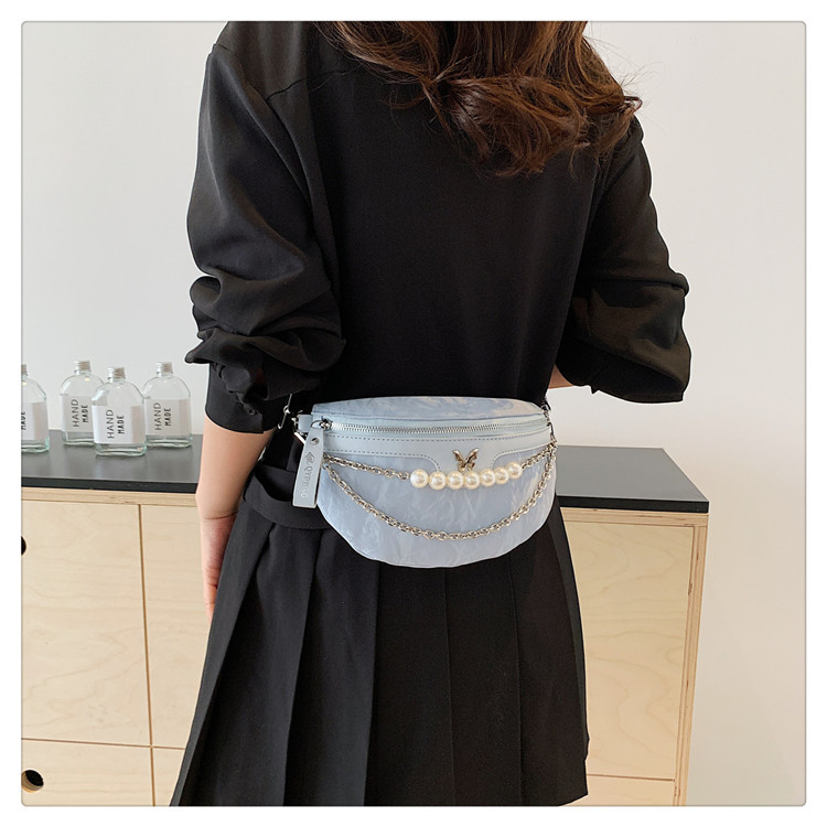 Brust für Frauen 2024 Sommer neue modische stylische Perlenkette Umhängetasche, breite Schultergurt Taillentasche_voghion.com