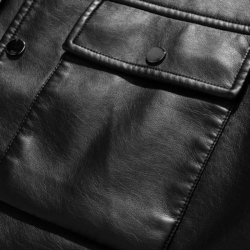 Herrenbekleidung Frühling und Herbst Winter Herren Revers coole Lederjacke Herrenversion schlanke PU-Leder Motorrad kurze Lederjacke Jugendmantel_voghion.com