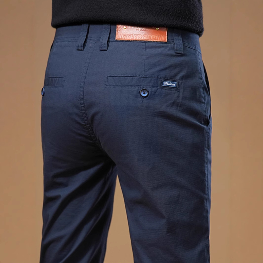 High-end Men's Casual Pants 2025 Spring and Summer New Slim-fit Small Straight Micro-elastic All-match Business Casual Pants