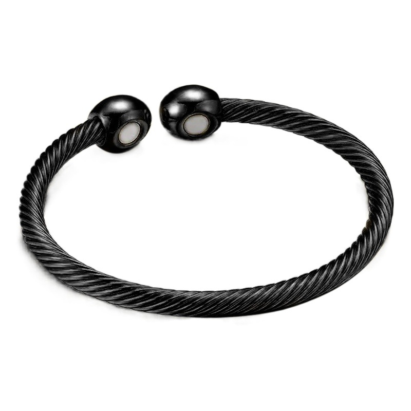 La popular pulsera de pareja con imán abierto de Amazon, pulsera ajustable de metal europea y americana, joyería roscada